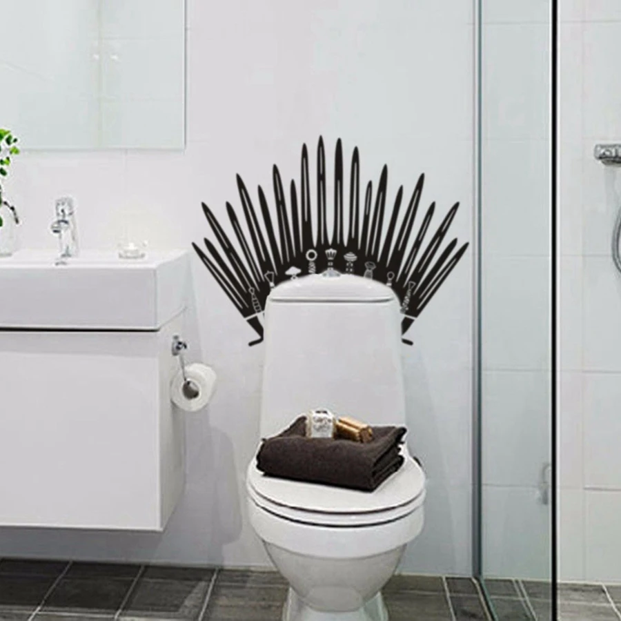 Игра престолов наклейка железная трон получил Туалет стены муриал|game of thrones decal|game