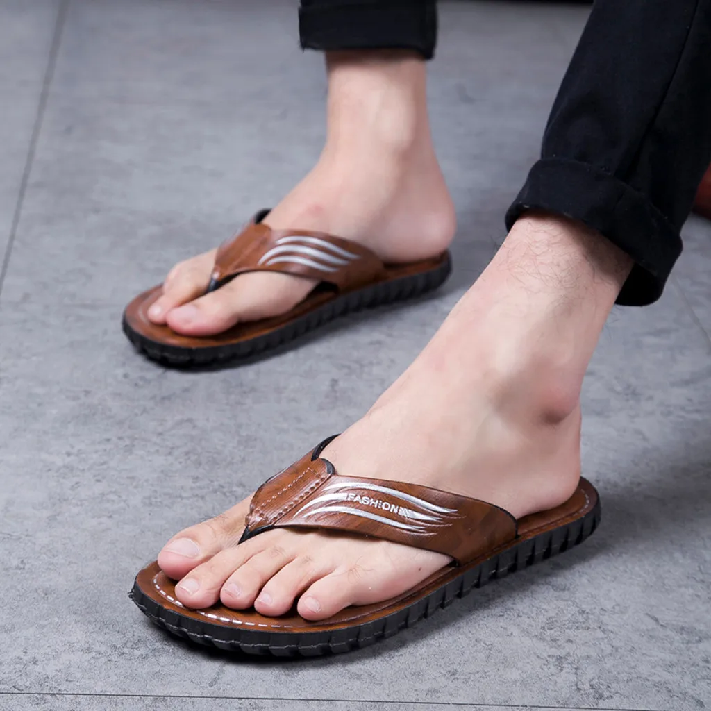 Мужские модные Вьетнамки пляжная обувь с мягкой подошвой удобные уличные