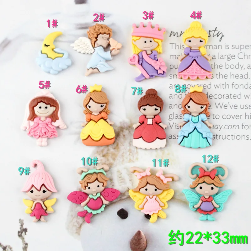 10 шт смешанные цвета с милым мультипликационным принтом ангела полимерные