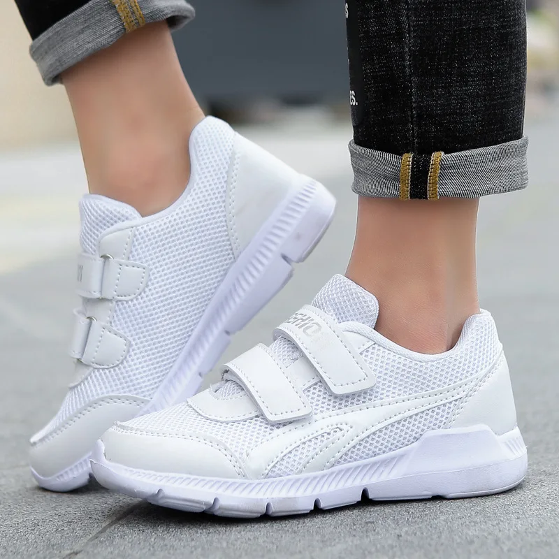 Autumn Children White Shoes Light-weight Breathable Sports Sneakers Students School Trainers Classical Simple Running | Детская одежда