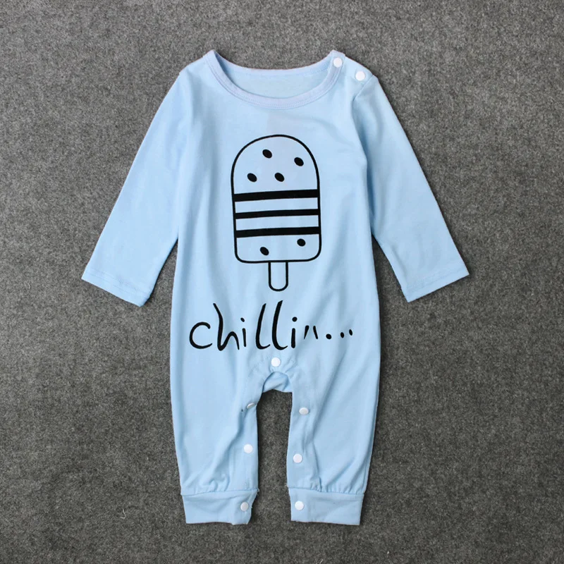 Baby Romper Children Clothing Spring Autumn Boy Climb Clothes Newborn Jumpsuit 2017 New Blue Print Free Shipping | Детская одежда и