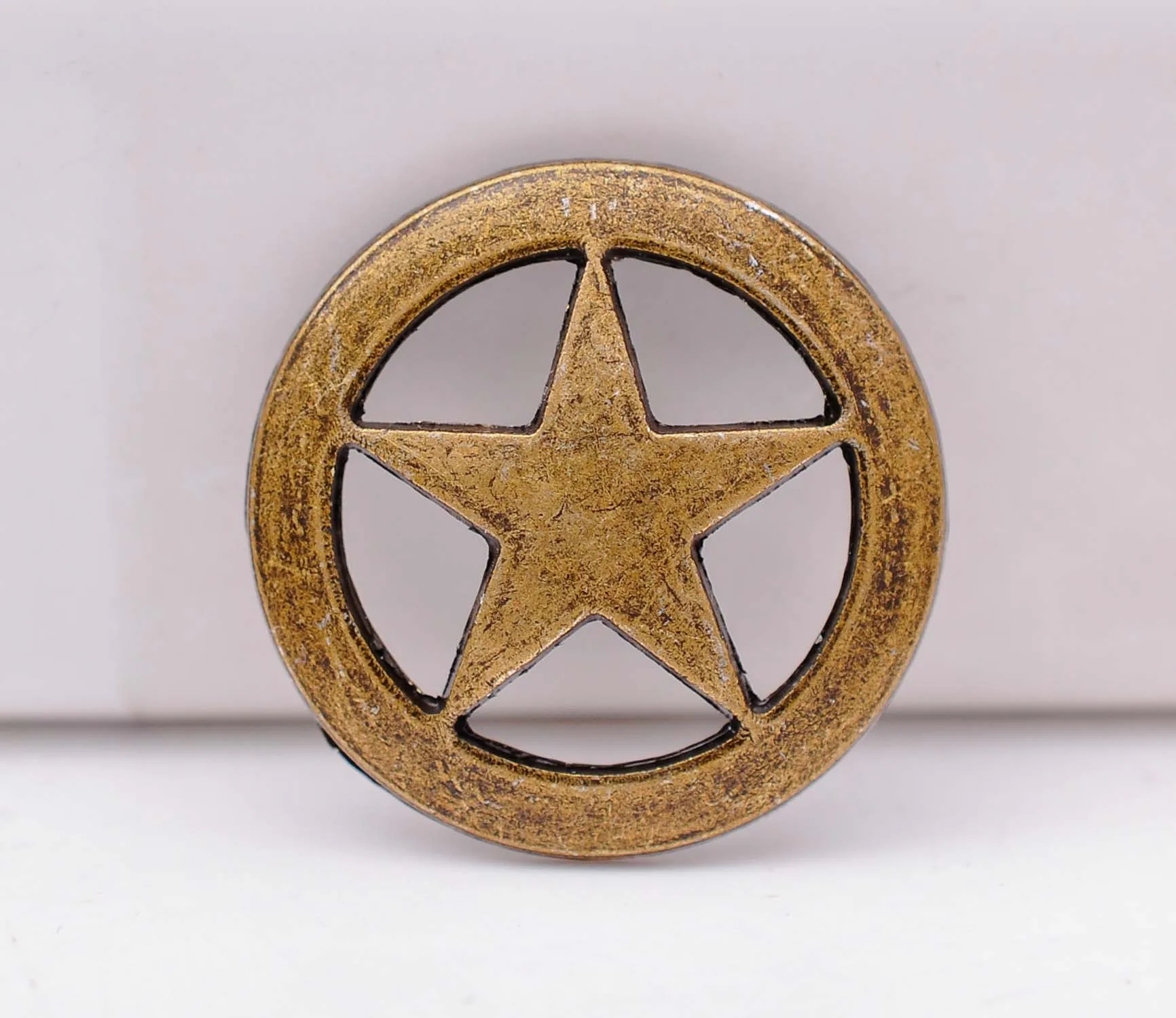 1" Brass Cowboy Texas Star Leathercraft Hatband Belt Handbag Stud Rivet Conchos Button Screwback 20pc