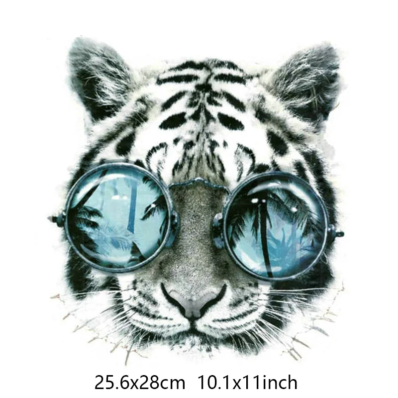 Tiger Нашивки с изображением волка единорога, тигра, перьев, железные полосатые наклейки для одежды, термопечать, а-уровень, моющиеся, сделай сам, термопередача - Цвет: Tiger