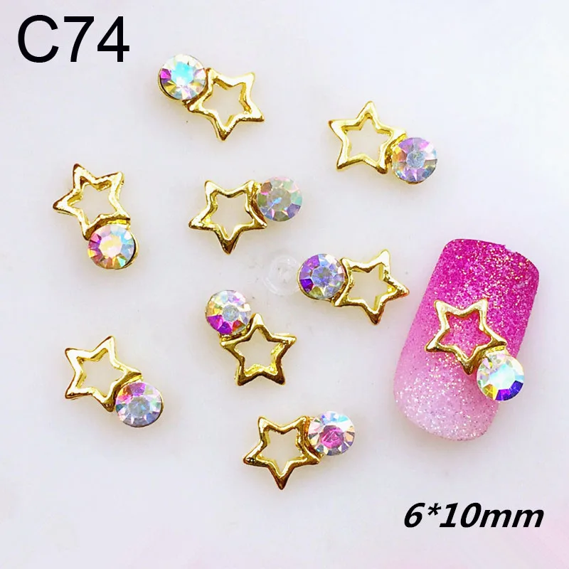 30 style 10Pcs 3D Charm DIY Special Design Gold Alloy Rhinestone Nail Art Accessory Manicure Jewelry Decoration For Nails | Красота и