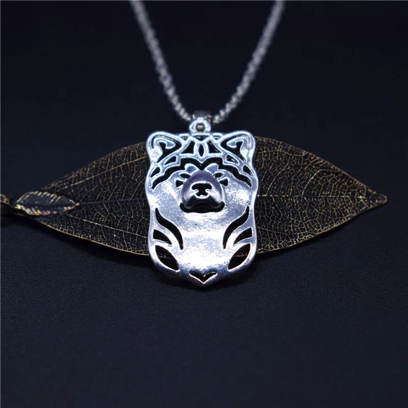 

Elfin Wholesale Trendy Japanese Akita Necklaces Gold Color Silver Color Dog Jewellery Akita Pendant Necklaces Women Men