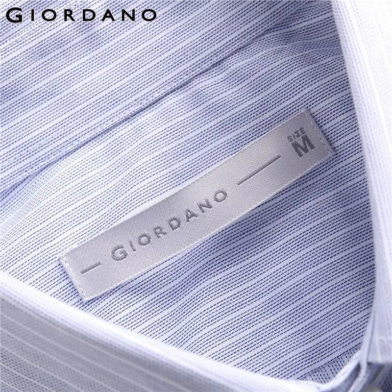 Giordano Мужская рубашка с коротким рукавом мужская накладным карманом изогнутым
