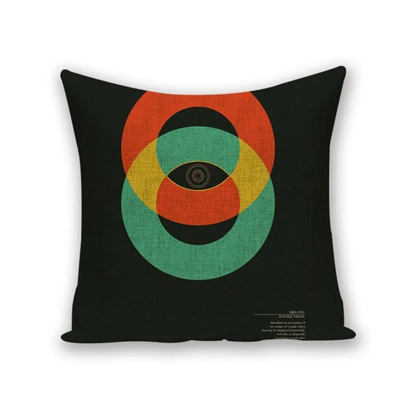 Dreamy Geometry Cushion Covers Linen cotton Art Decorative Pillow cover Capa de Almofada Car Chair Couch Home Decor family Gifts | Дом и сад