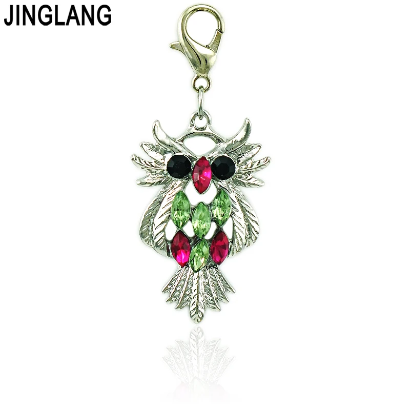 JINGLANG смешанный стиль Подвески Красочные капли масло цинковый сплав кулон эмаль сова кулон для DIY ремесло серьги браслет подарок 12 шт