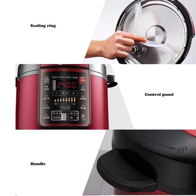 DMWD 5L Электрический Давление Плита 220V интеллигентая(ый) рис Плита кастрюля 7 Шестерни 12 меню 24 часов назначение антипригарное покрытие двойной горшки