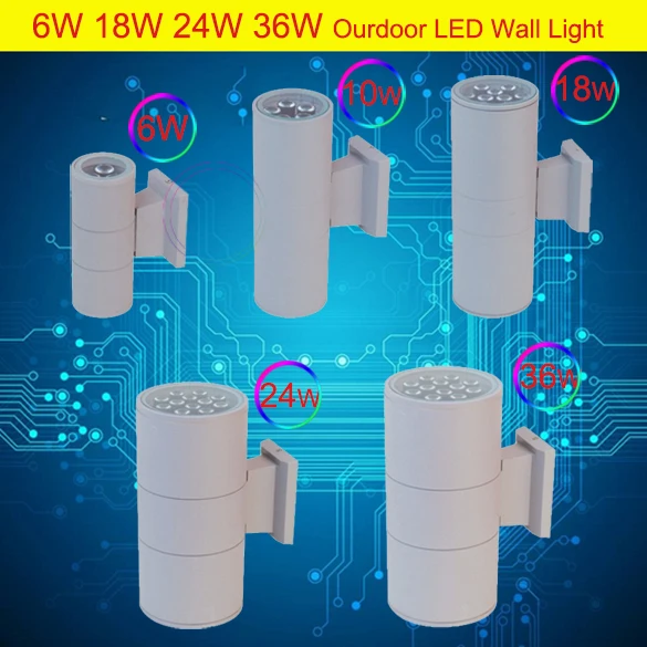 Новейший алюминиевый корпус Aolly 110lm/w 6W* 1 Bridgelux чип 36W AC85-265V камень настенный светильник ing 12W светодиодный водонепроницаемый открытый настенный светильник
