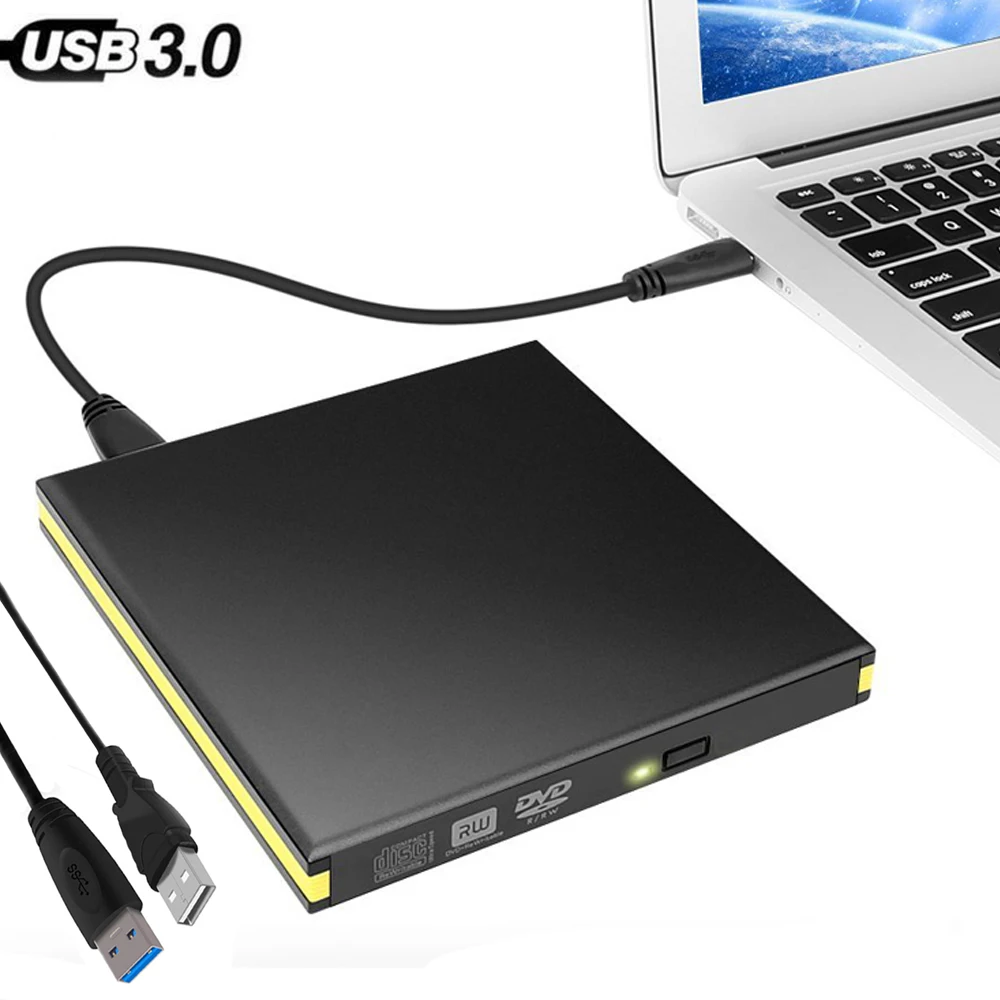

External Slim USB 3.0 DVD Burner DVD-RW VCD CD RW Drive Burner Drive Superdrive Portable for Apple Mac MacBook Pro Air iMAC