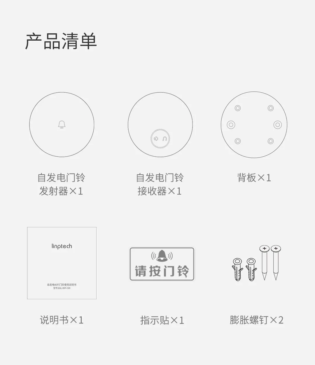 Xiaomi Linptech самогенерирующий беспроводной дверной звонок без батареи Нет проводки отключение памяти привычки работа с приложением mihome