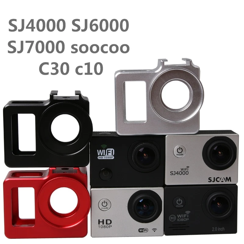 Protetora para Gaiola de Liga Cobertura de Caixa Moldura de Metal + Filtro uv para Sjcam Capa H9r Sj9000 Soocoo c3 Palhaço C30 Sj4000 Sj5000 h9