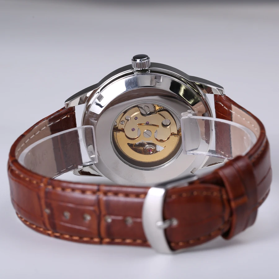 SEWOR Роскошные Брендовые мужские часы с перфорацией автоматические механические