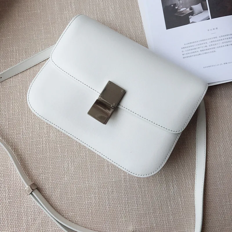 Белая классическая коробка ручной работы творог из воловьей кожи с серебряными