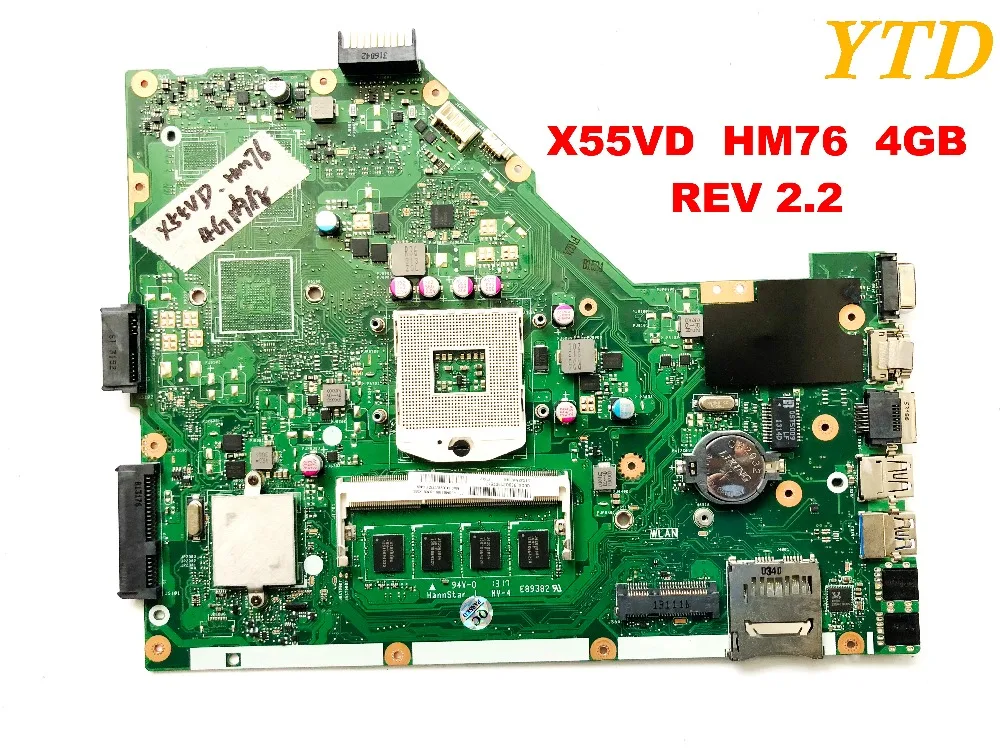 Original for ASUS X55VD laptop motherboard X55VD HM76 4GB REV 2.2 tested good free shipping