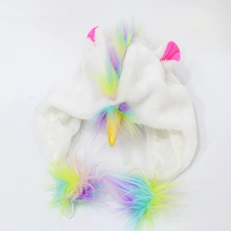Новые творческие Rainbow Unicorn Плюшевые Hat Косплэй Hollaween зима теплая Мужская Для