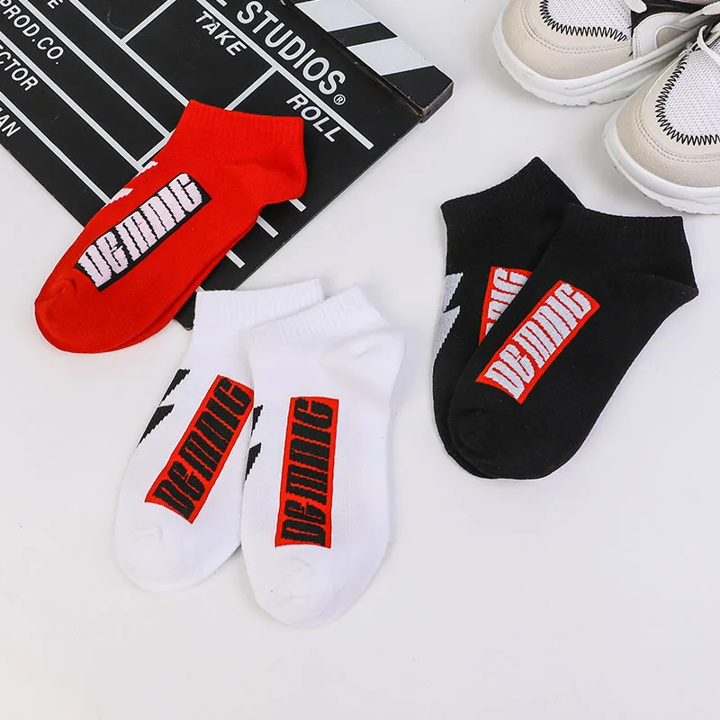 New Fashion Harajuku Men's Socks Long Crew Cotton hip hop Cool Funny Skate personality lightning letter Casual Men socks | Мужская