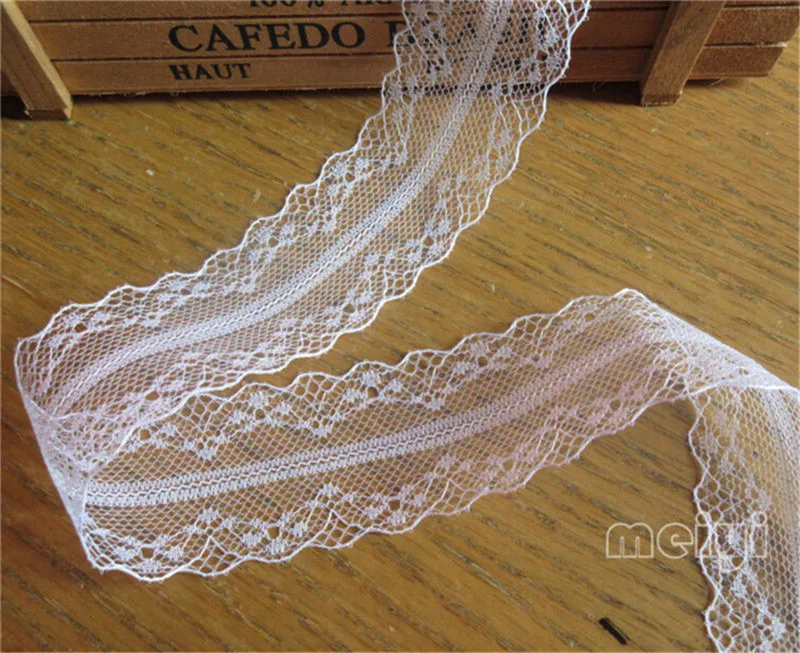 10 Meters 4cm White Polyester Strip Lace Edge Trim Ribbon Fabric Embroidered Applique Sewing Craft Crochet Wedding Dress Clothes | Дом и сад