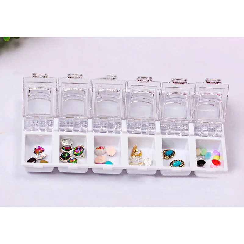 12 сольц акриловые коробка для хранения Организатор ногтей Книги по искусству