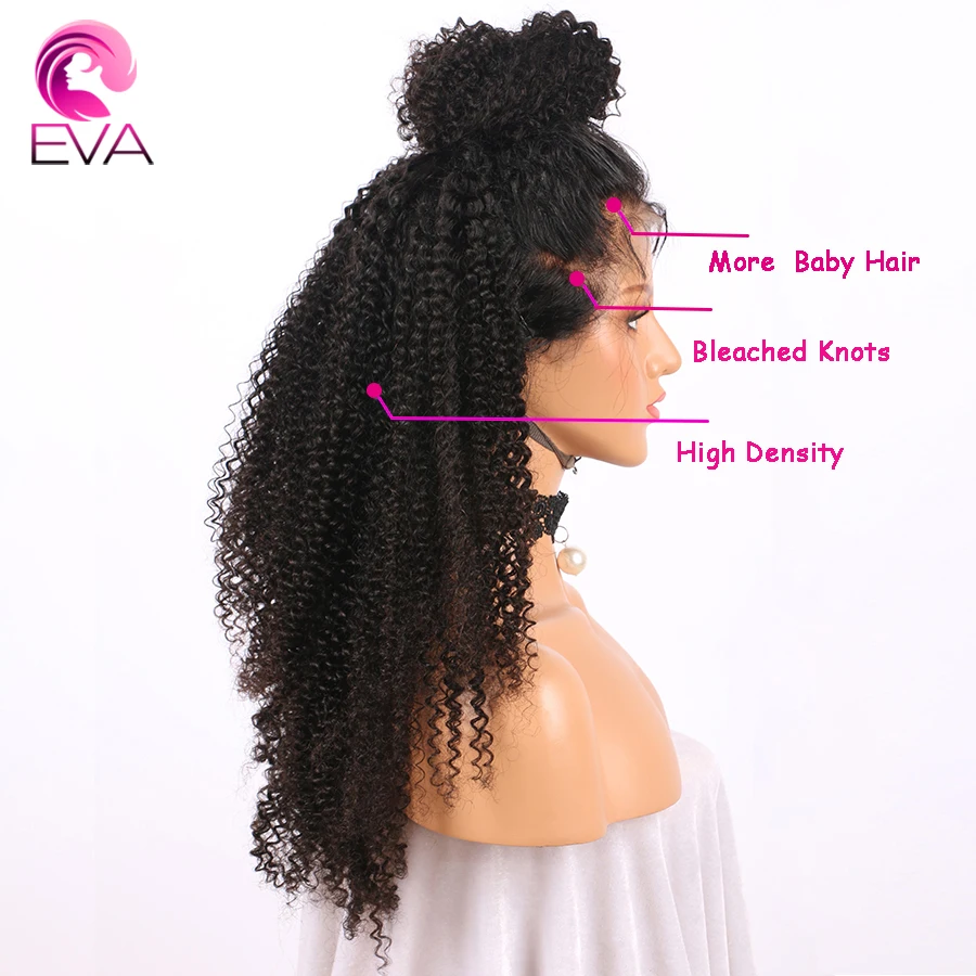 Eva Hair Full Lace Human wigs Kinky Curly Brazilian Remy Wigs For Women Pre Plucked Hairline Glueless With Baby |