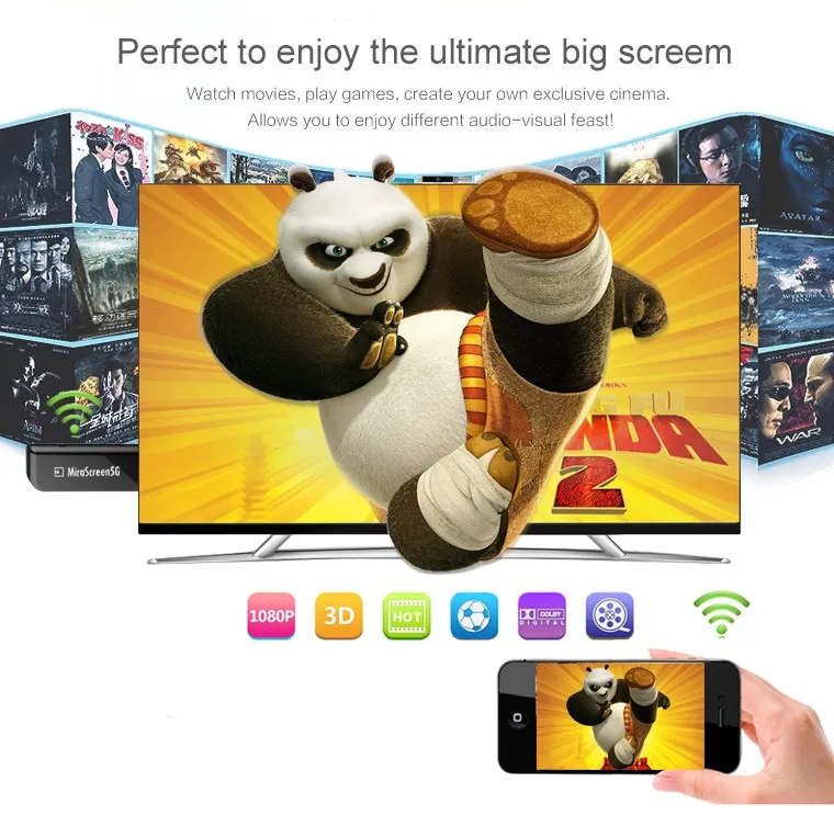 MiraScreen 5G wifi Дисплей ТВ-палка ключ Miracast Airplay DLNA HDMI Дисплей приемник ключ для apple iOS Android tv