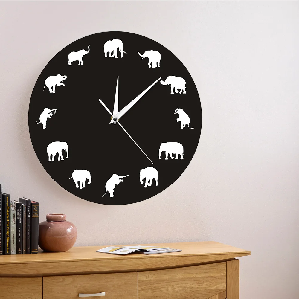 Настенные часы со слоном в виде животных и дикой природы домашний декор