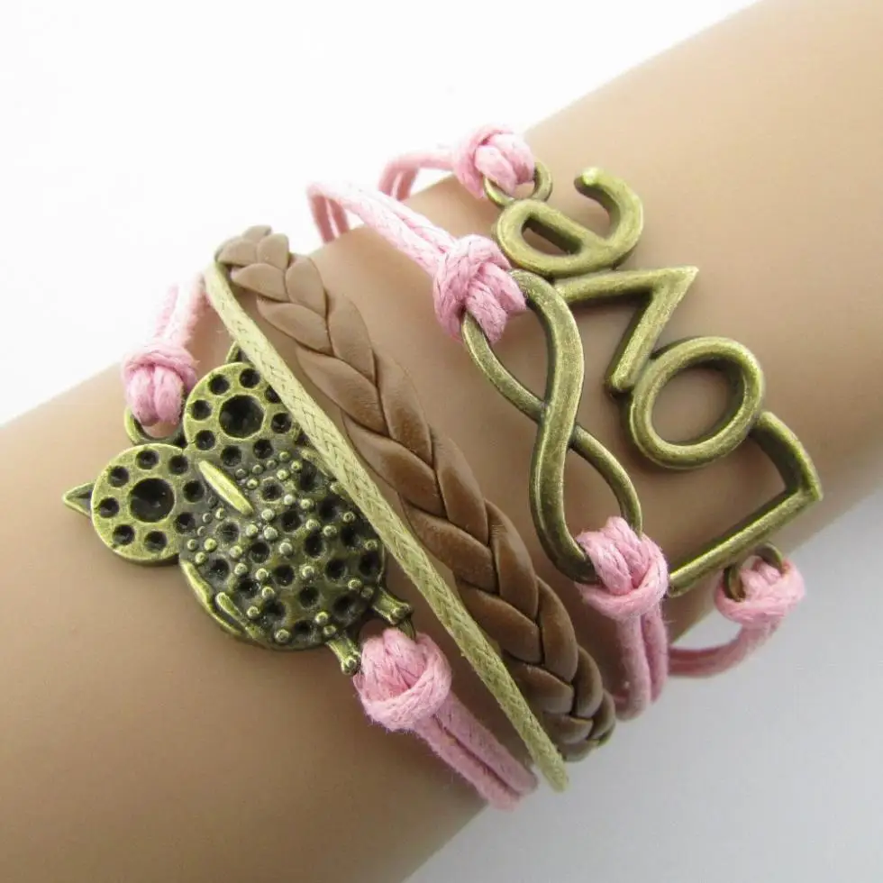 B091 Многофункциональный Модный Цветной восковой браслет в стиле ретро с рисунком