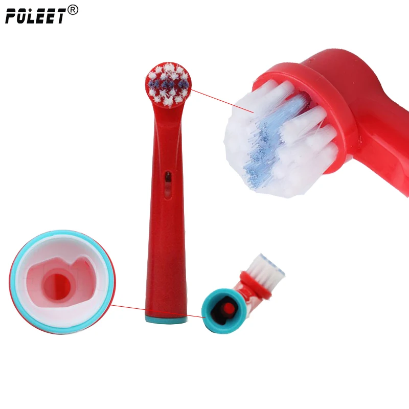 Poleet 8Pcs/Lot Electric ToothBrush Replacement Heads Red EB-10A EB10A EB10-2K For Oral By Hygiene Kids Toothbrush Head | Бытовая