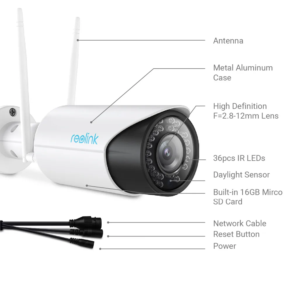 Reolink IP Камера Wi Fi 2.4 г/5 г 4MP Безопасности HD Видеонаблюдение SD Карты Пуля Уличная