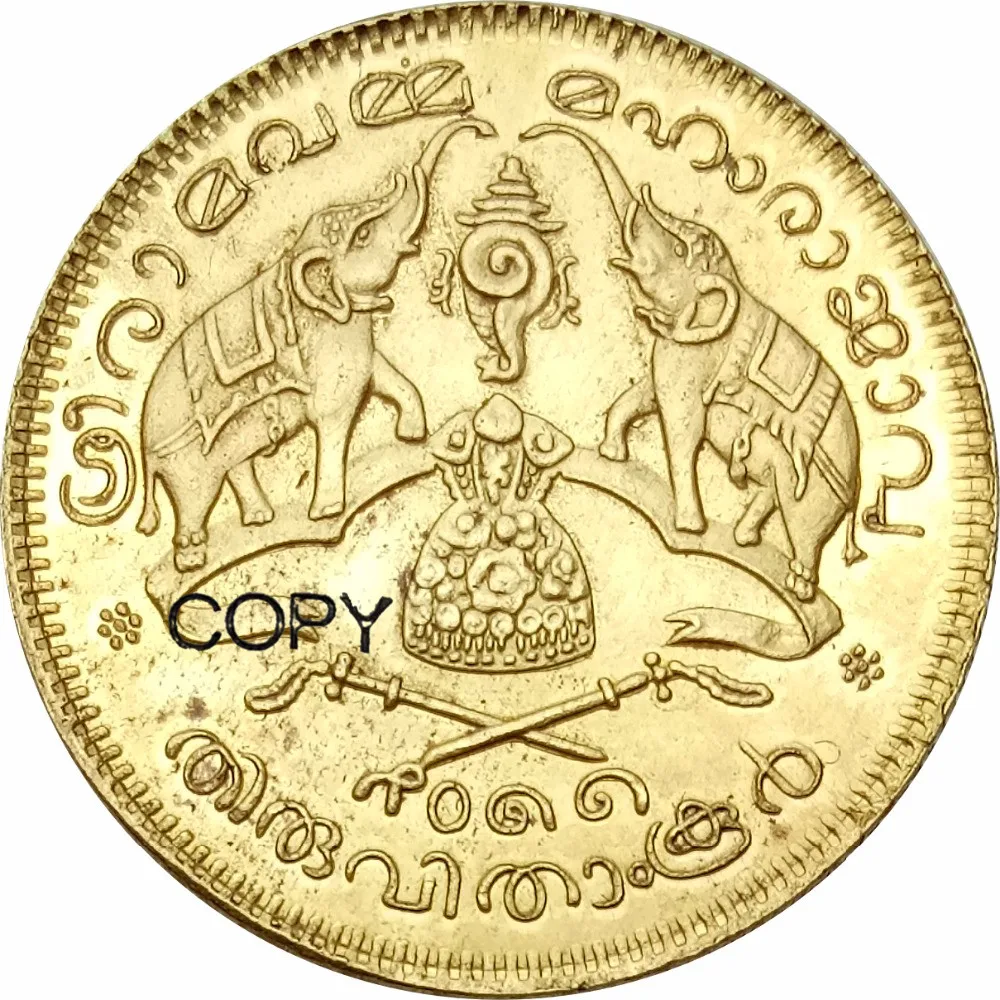 Индия принцессские штаты траванкор Rama Varma IV золотой 1881 латунные копии монет|coin