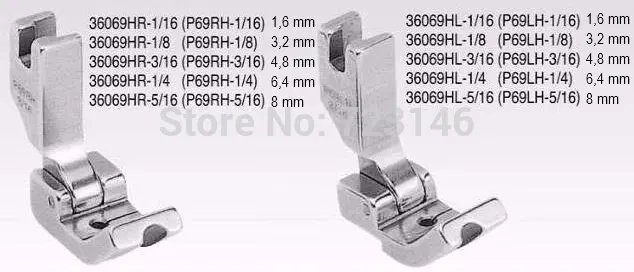 

P69RH 1/4 3609HR-14 6.4MM Industrial sewing machine presser foot feet FOR Brother juki TYLICAL SINGER YAMATO MITSUBISHI ZOJE
