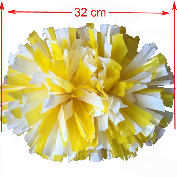 Помпоны спортивные красные и белые (2 шт./лот) 32 см|cheere pompons|red pompomscheering pompoms |