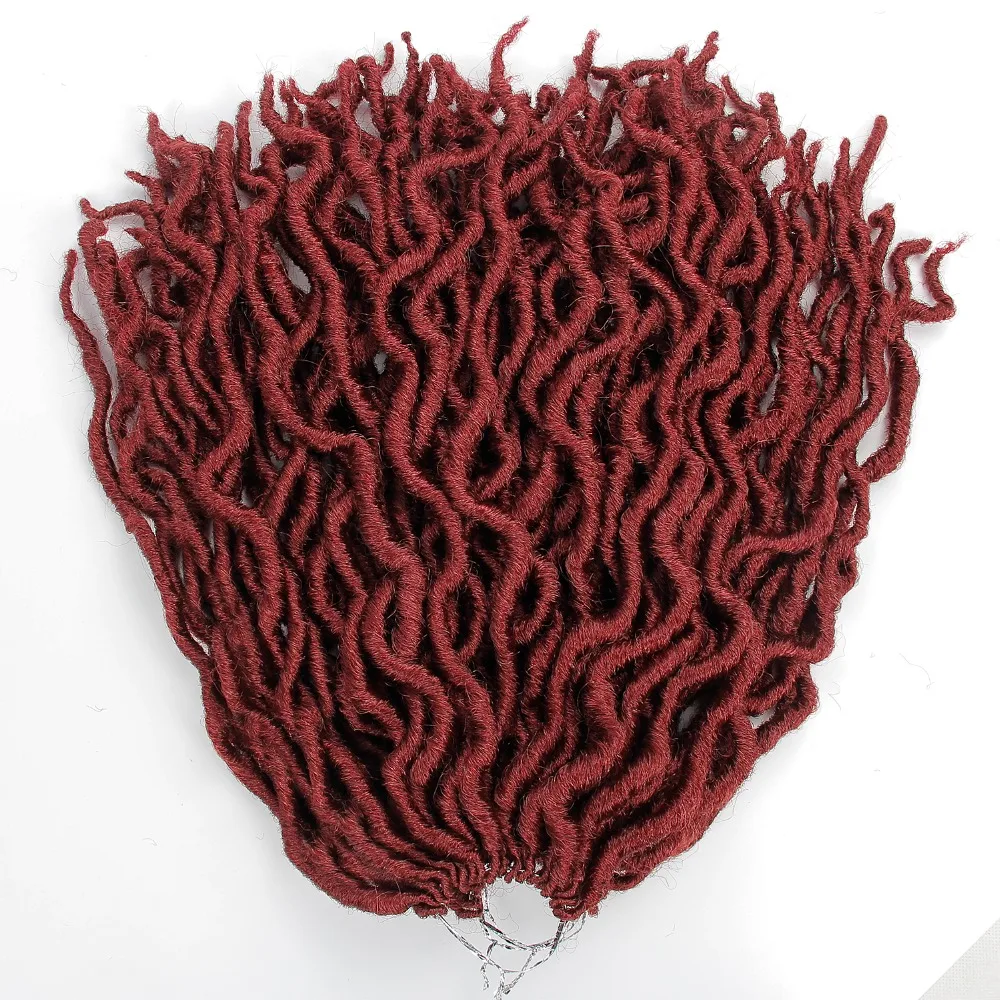 Faux Locs Curly накладные волосы на крючке, вьющиеся дреды волосы для наращивания 18 корня/пакет крючком вьющихся волос Синтетические Искусственные Locs в виде пряди волос