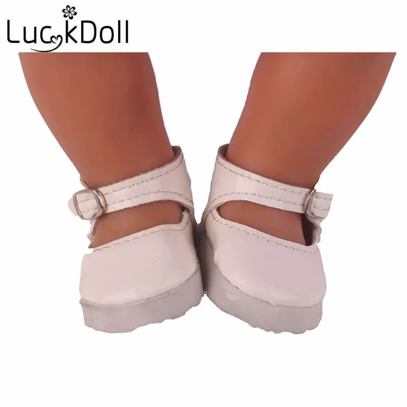 LUCKDOLL однотонная повседневная кожаная обувь 18 дюймов Американский 43 см BabyDoll аксессуары для одежды, игрушки для девочек, поколение, подарок на день рождения