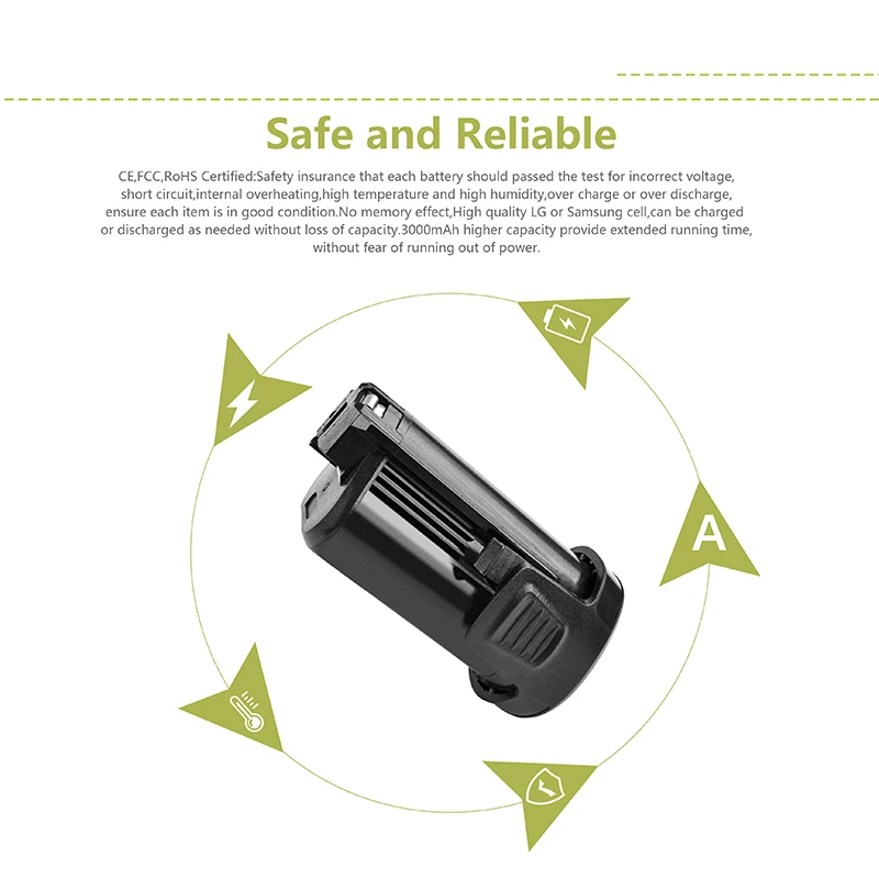 Литий ионная батарея BATTOOL для вращающегося инструмента Dremel 3500 8200 1 шт. 12 В 8220 мАч B812