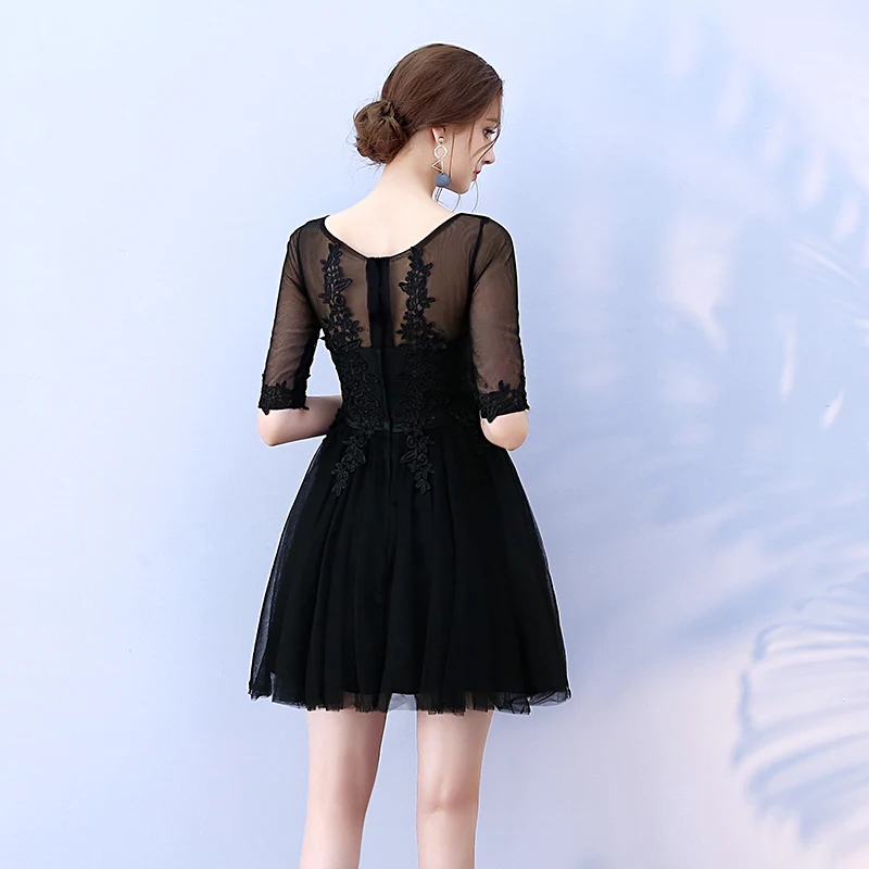 Black Colour Mini Dress Wedding Party for Women Bridesmaid Back of Zipper | Свадьбы и торжества