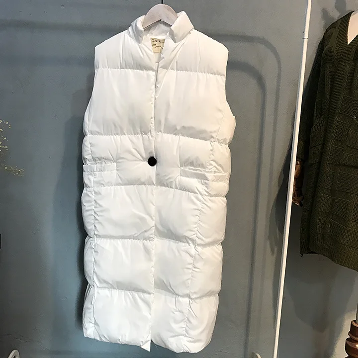 Olgitum зимний длинный жилет женский Colete женское Inverno хлопковый стеганый Femme Chalecos Mujer