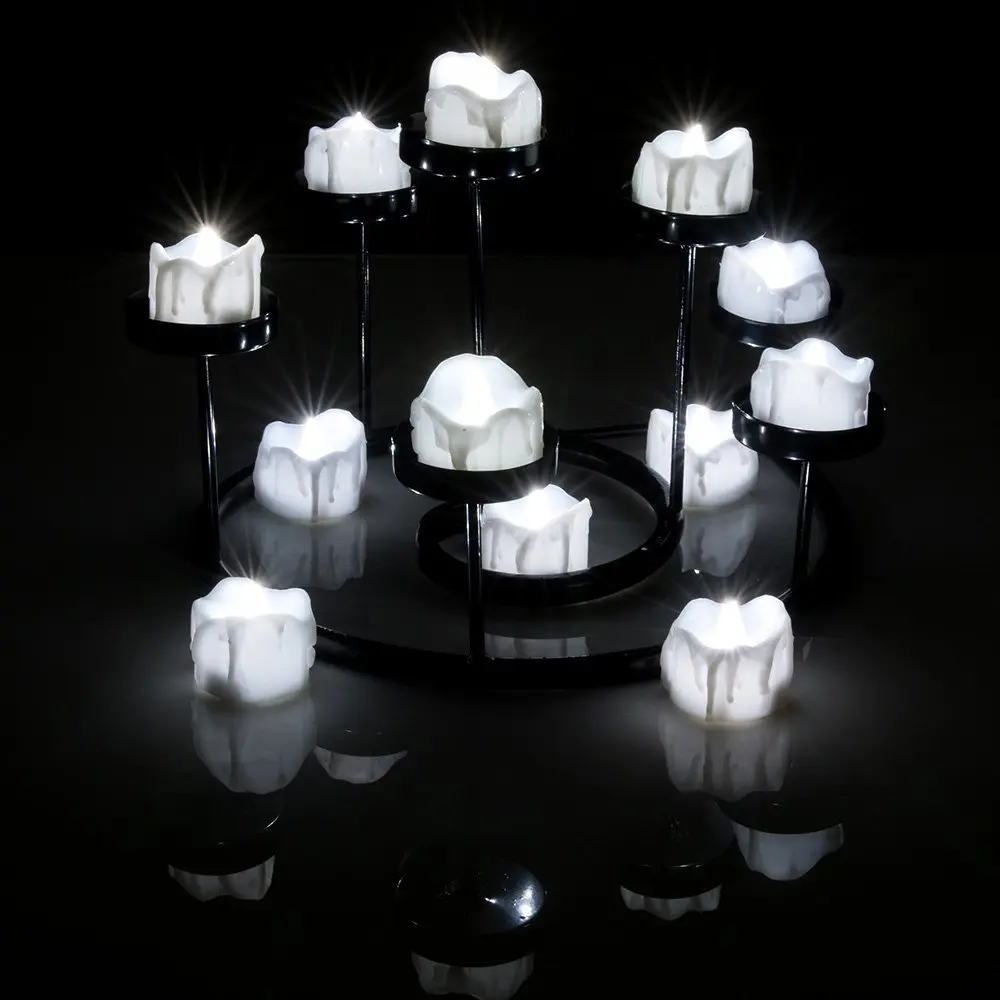 24 шт./компл. Белая светодиодная свеча чайный свет мерцание на батарейках