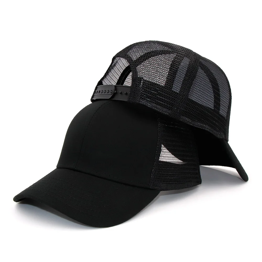 Black-Black KOEP тип, Повседневная однотонная хлопковая кепка для грузовика для женщин и мужчин, черная белая летняя бейсболка, крутая сетчатая бейсболка, кепки для папы - Цвет: Black-Black