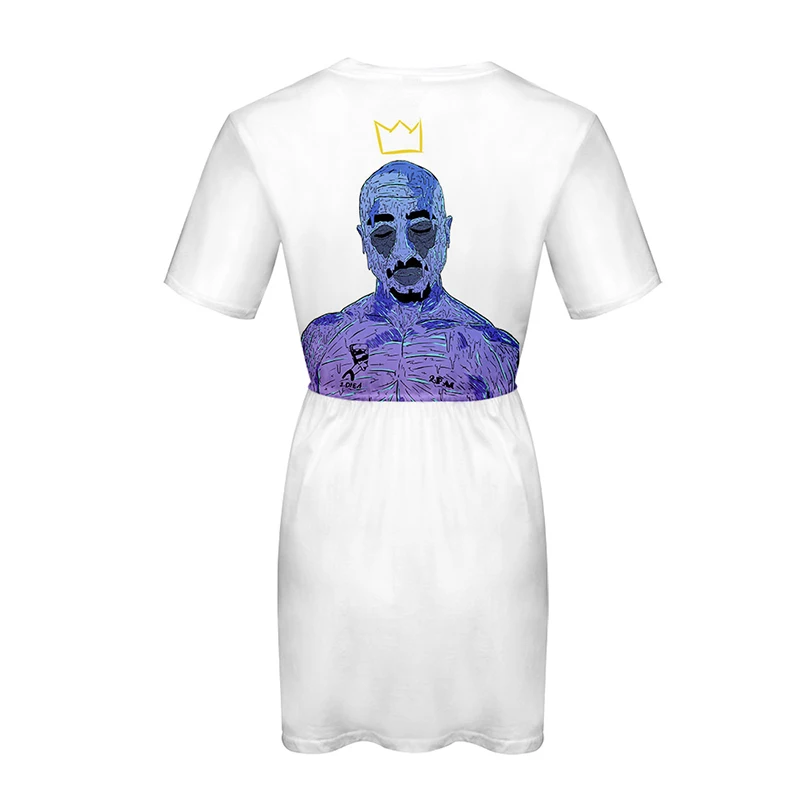 2PAC 3D женское платье Kpop 2019 летнее пижамы Harajuku белое удобное сексуальная дышащая