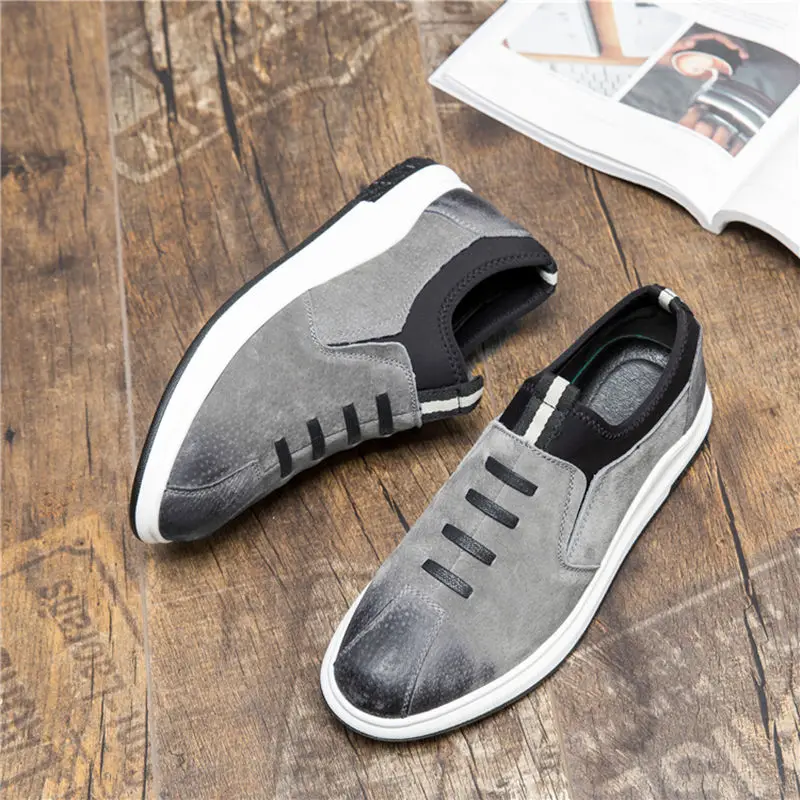 Бренд натуральной кожи Повседневная Мужская обувь 2018 Лидер продаж без шнуровки
