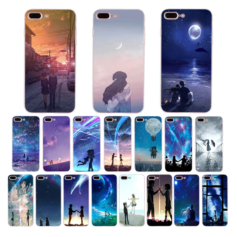 

IMIDO Soft silicone phone case for iphone X XS XR XSMAX 8/7/6s/6plus 5s 6s se 5 6 7 8 Lovers in a romantic starry sky TPU shell