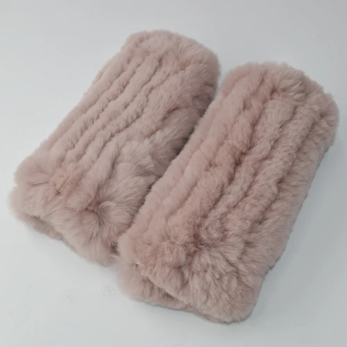 purple pink Женские модные вязаные теплые Настоящий мех кролика перчатки зимние женские меховые варежки натуральный мягкий Настоящий мех кролика перчатки - Цвет: purple pink