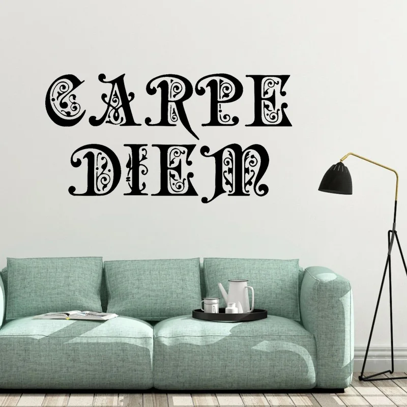 YOJA 24 3 см * 45 настенное Искусство украшение Carpe Diem стикер гостиная ПВХ наклейка W1