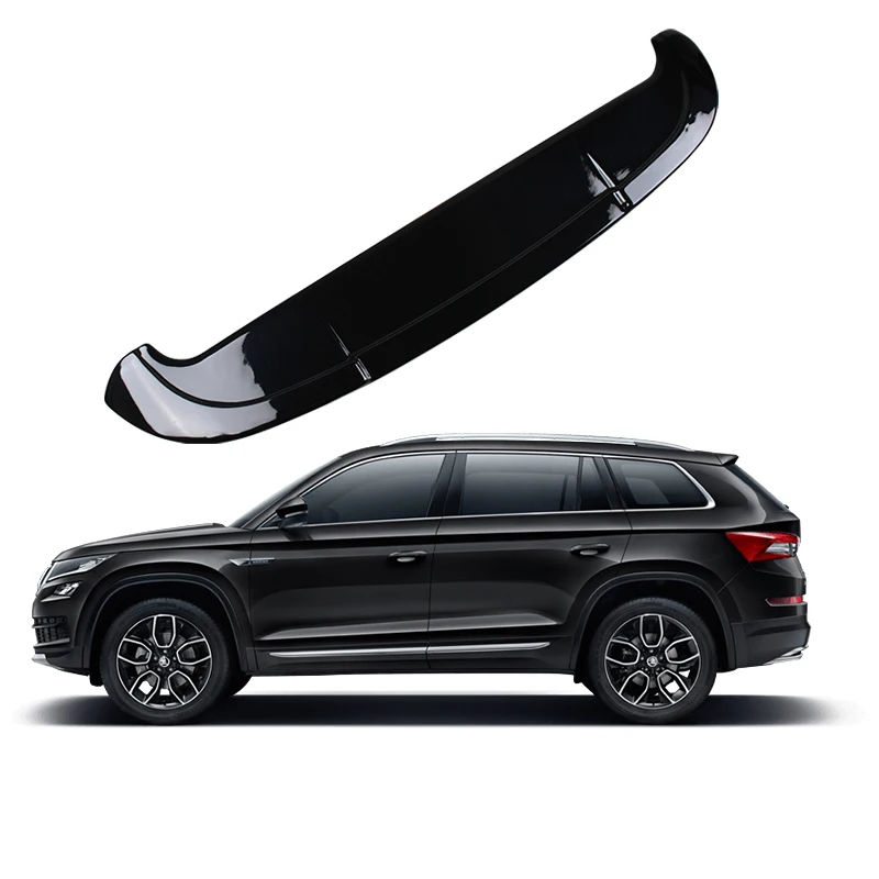 black Для Skoda Kodiaq внешний задний спойлер из углеродного волокна, задний багажник, заднее крыло, много цветов, спойлер, автомобильные аксессуары - Цвет: black