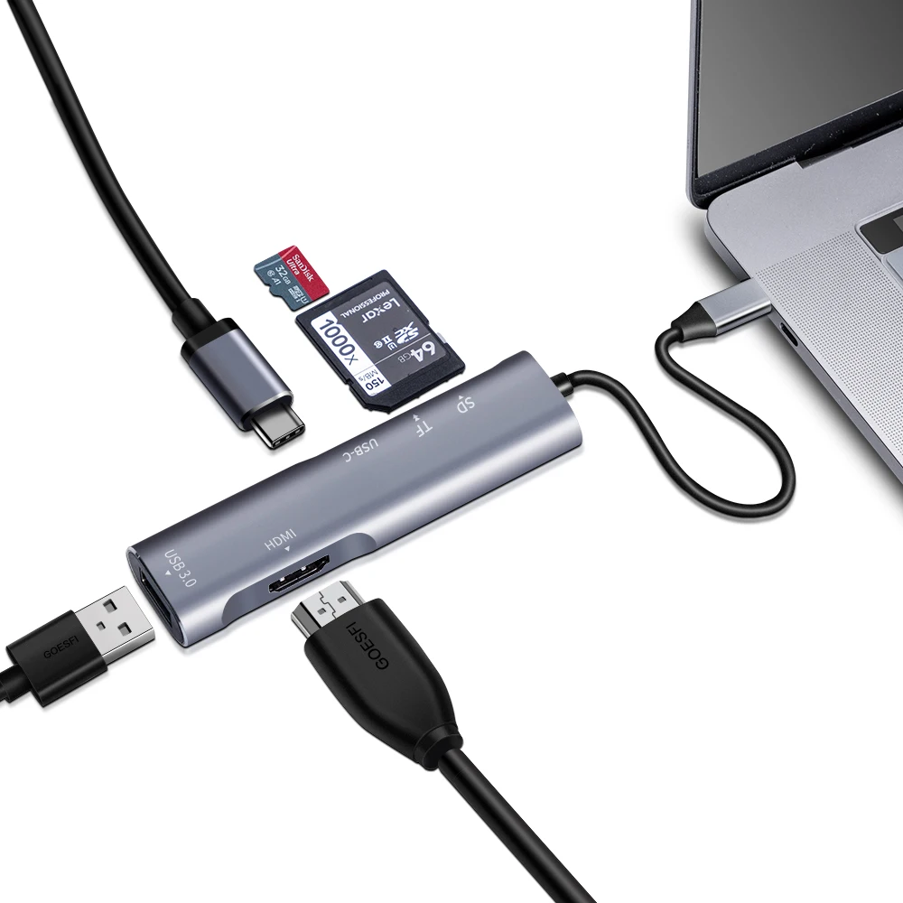 Адаптер USB C/Thunderbolt 3 HDMI 4k кардридер OTG адаптер питания для Macbook/Macbook pro/Macbook Air
