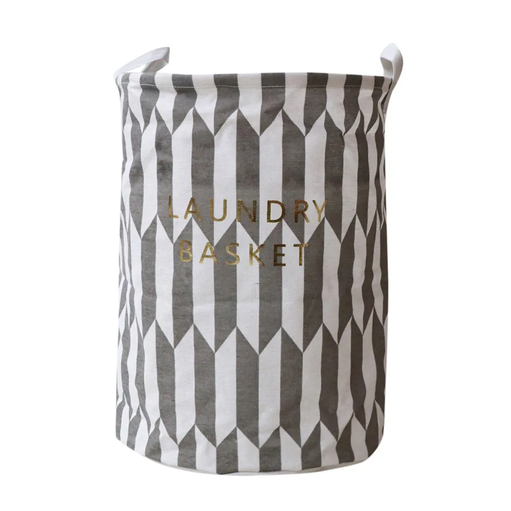 Waterproof Sheets Linen Cotton Clothing Storage Bucket Laundry Organizer Household Foldable Basket Home Supplies | Дом и сад