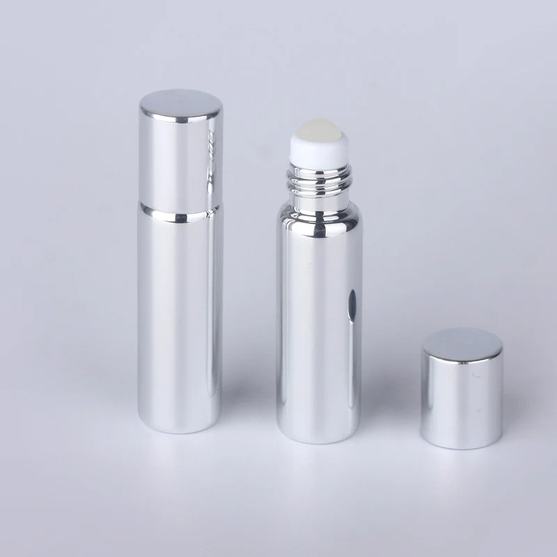 Glass ball silver 50 шт./лот, 5 мл флаконы для эфирного масла, Ультрафиолетовый стеклянный флакон для духов, флаконы для образцов эфирного масла, пустой контейнер - Цвет: Glass ball silver
