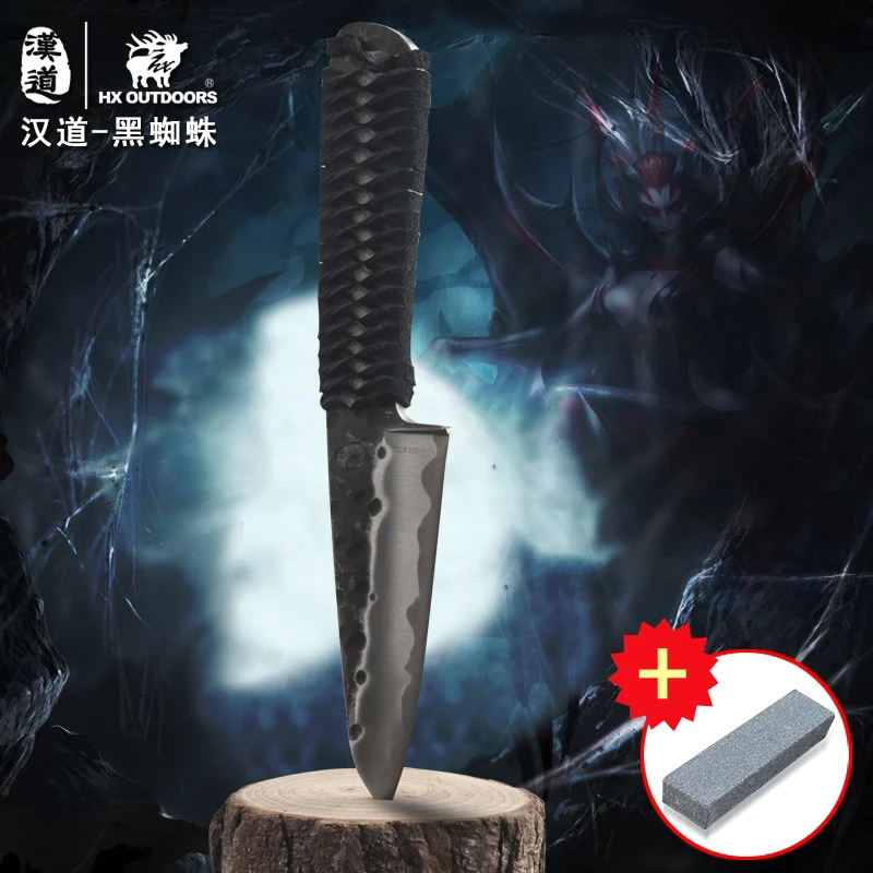 HX открытый нож высокой твердости черный паук тактика Открытый выживания